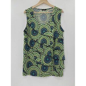 Cocomo Plus Size Green Tiered‎ Boho Liquid Knit Blouse See Measurements (1x?)